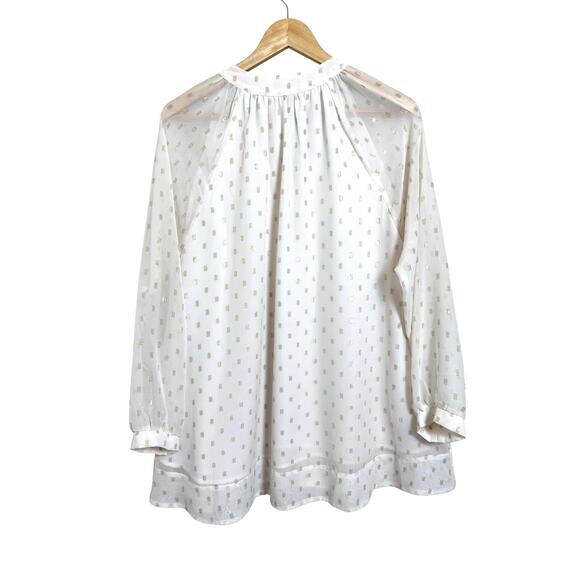 Buddy Love Women's Landry Metallic Gold V-Neck Tunic Blouse Size Small - Picture 2 of 8